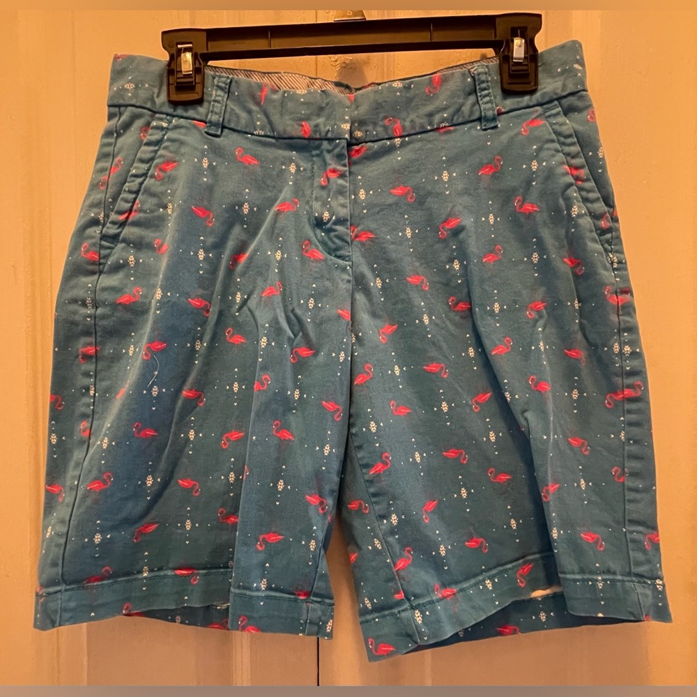 Crown & Ivy Blue Pink White Flamingo Shorts Size 6